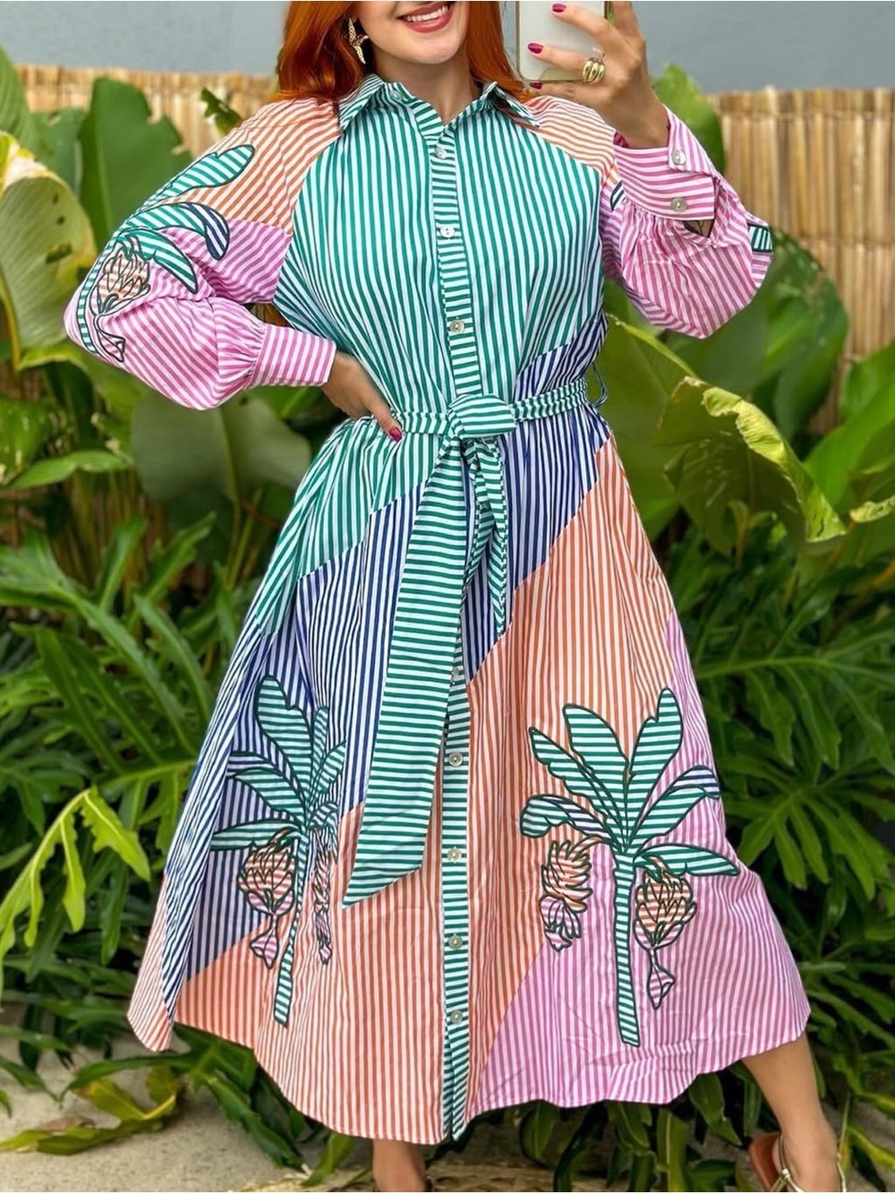 New Farm Rio CHEMISE CUTWORK MIX Dress sz Small